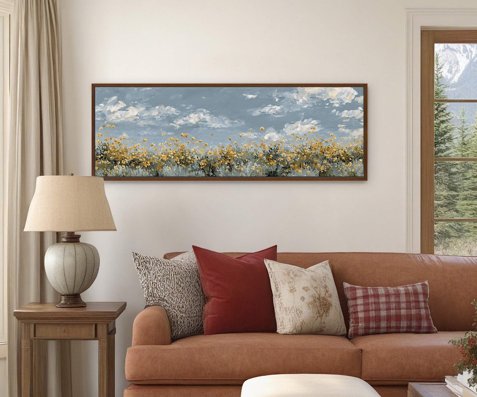 Canvas wall art in interior setting.