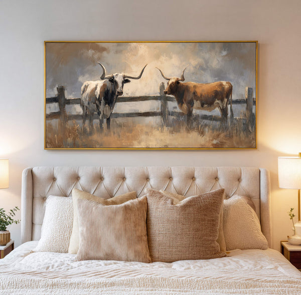 Canvas wall art in interior setting.