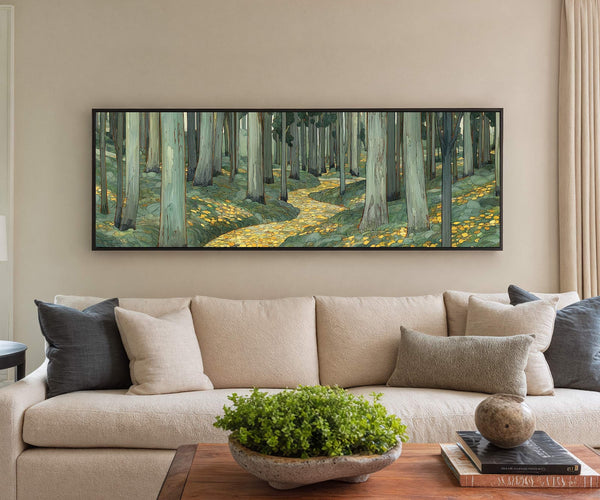 Canvas wall art in interior setting.