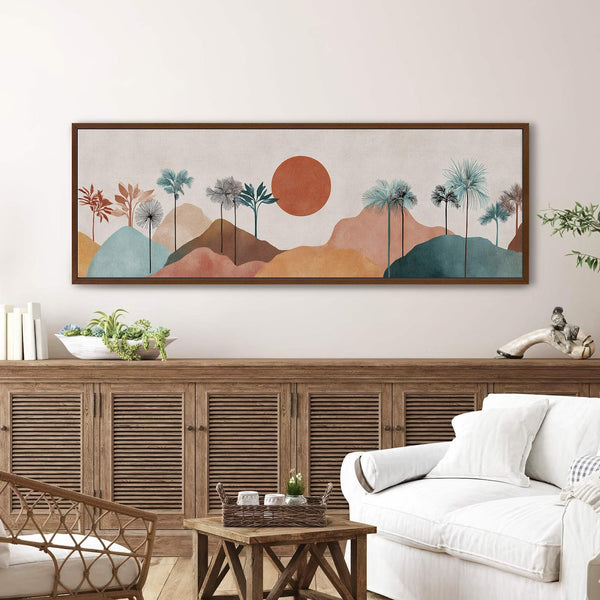 Canvas wall art in interior setting.