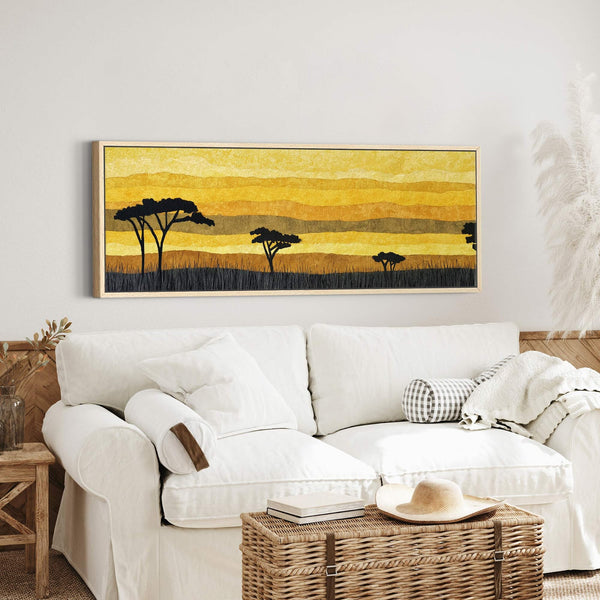 Canvas wall art in interior setting.
