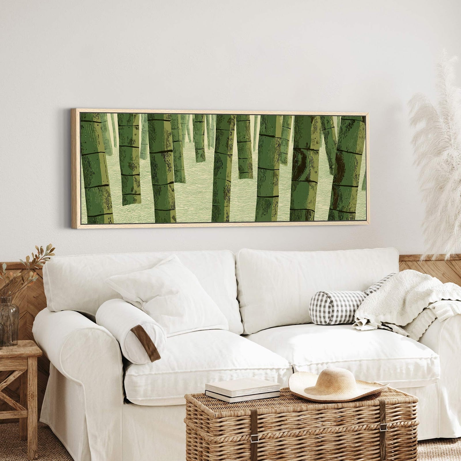 Canvas wall art in interior setting.