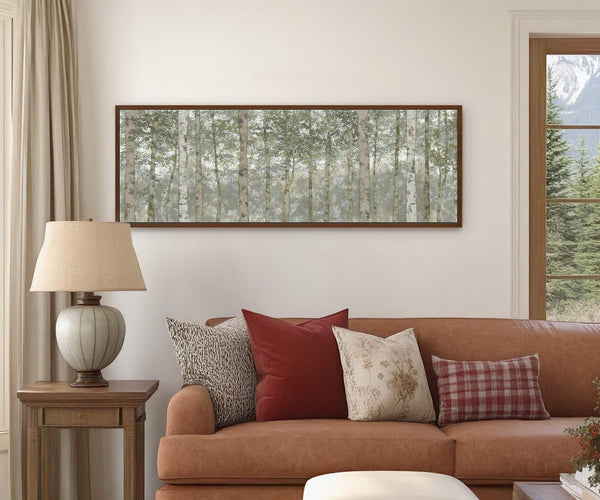 Canvas wall art in interior setting.