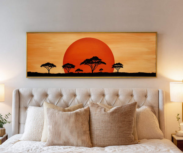 Canvas wall art in interior setting.