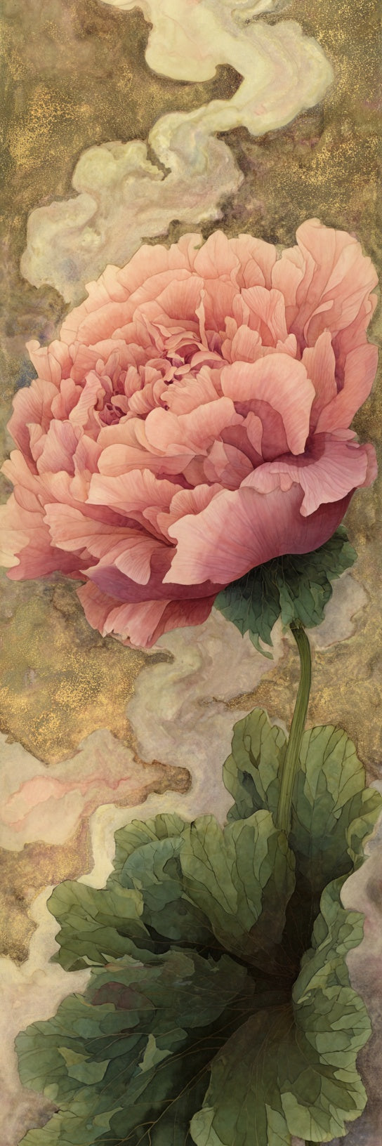 Pink Peony Botanical Blossom Canvas Print