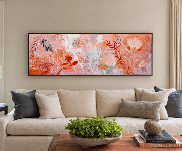 Canvas wall art in interior setting.