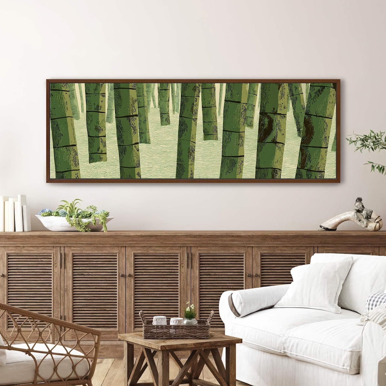 Canvas wall art in interior setting.