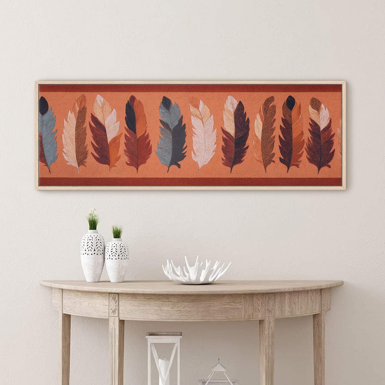 Canvas wall art in interior setting.