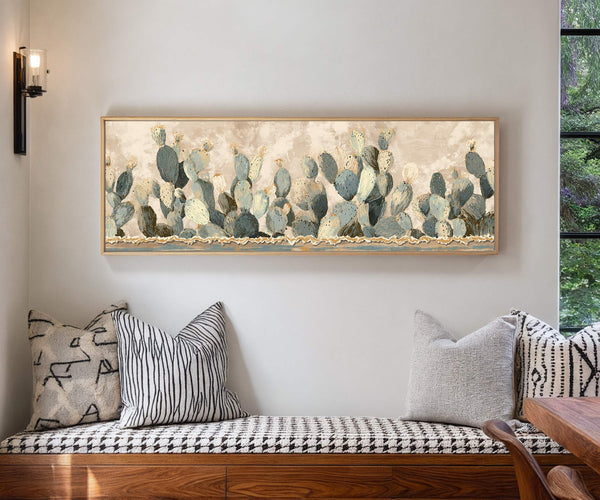 Canvas wall art in interior setting.