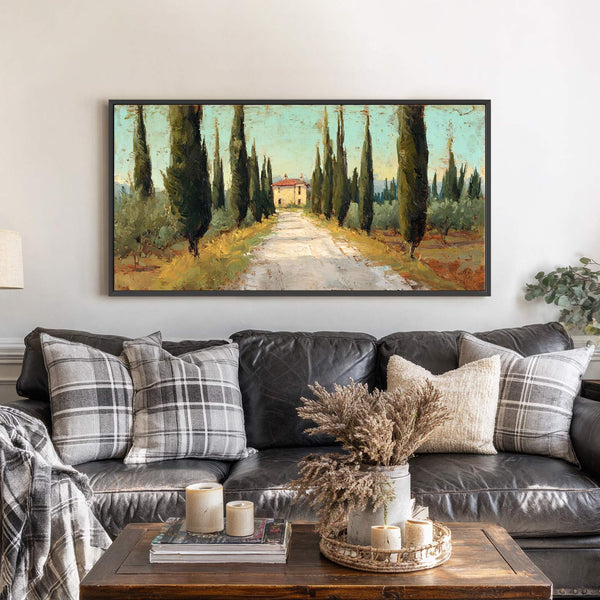 Canvas wall art in interior setting.