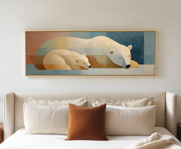 Canvas wall art in interior setting.