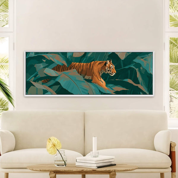 Canvas wall art in interior setting.