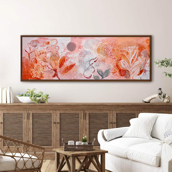 Canvas wall art in interior setting.