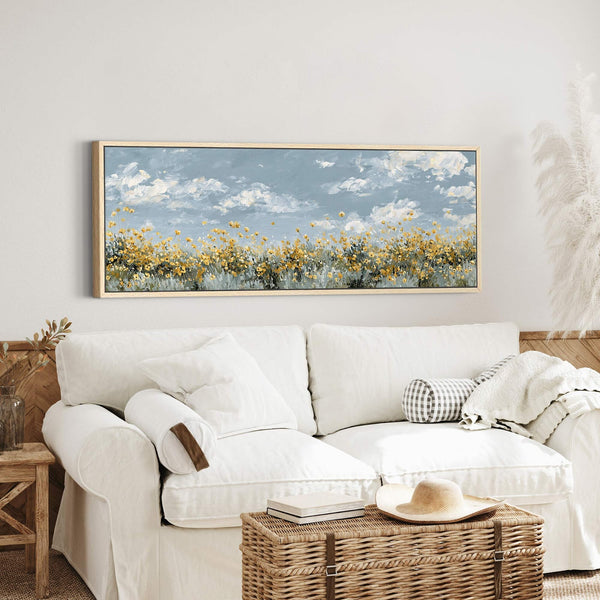 Canvas wall art in interior setting.
