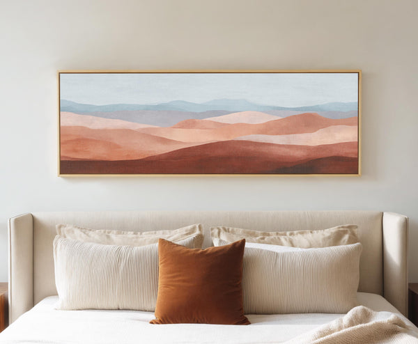 Terracotta Horizons – Leinwandbild mit Wüstenlandschaft