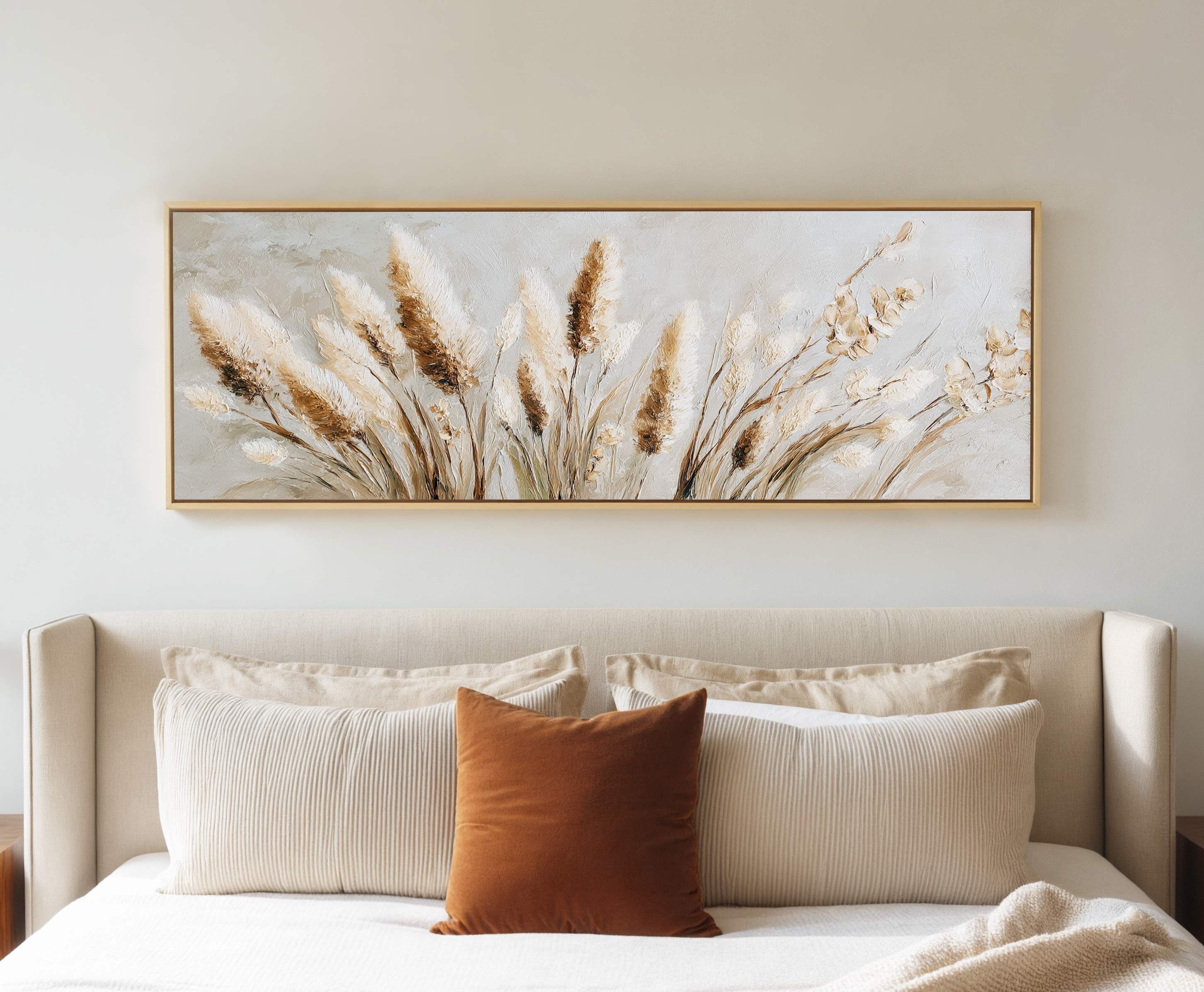 Pampas Grass Neutral Canvas Art Print