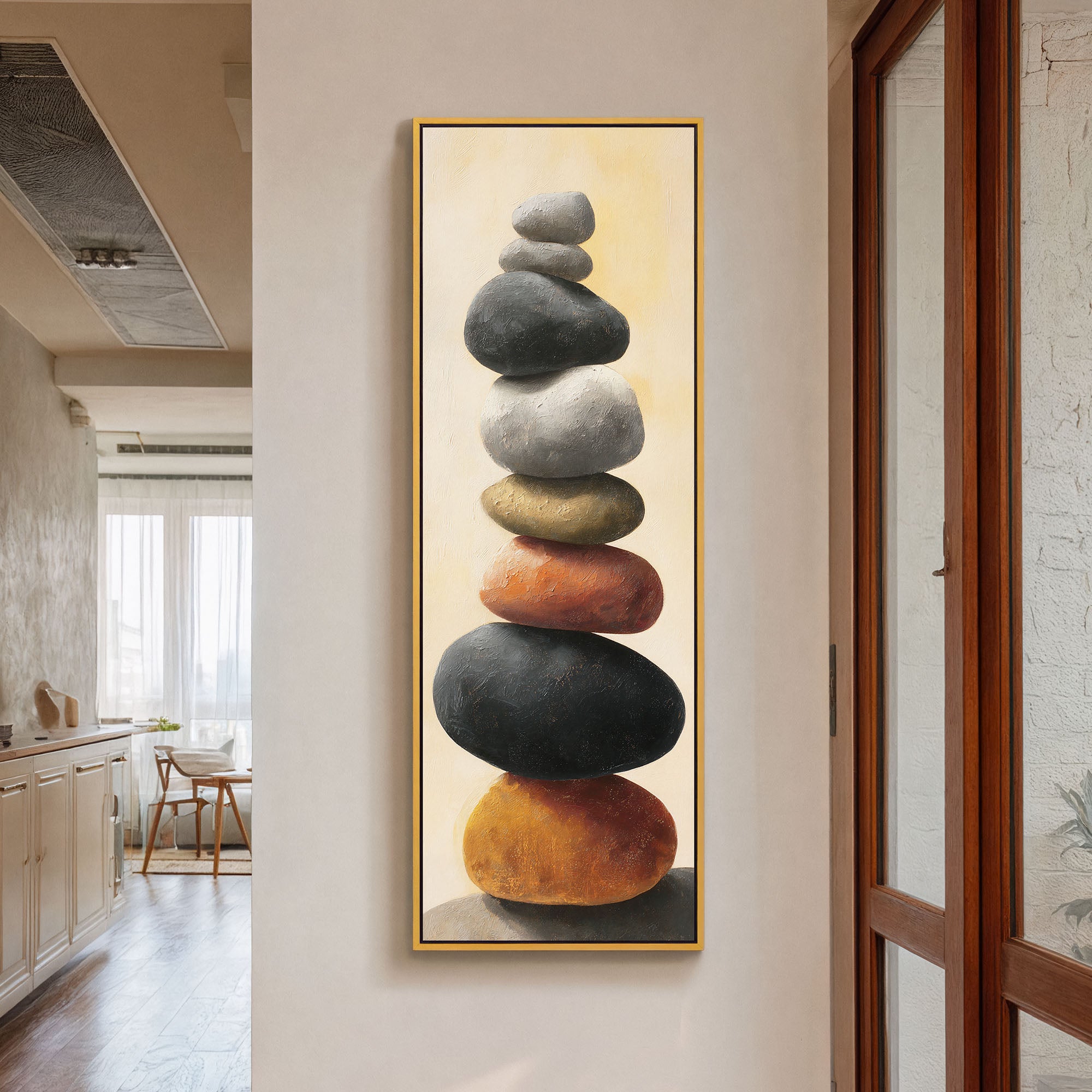Zen Stacked Stones Vertical Canvas Print