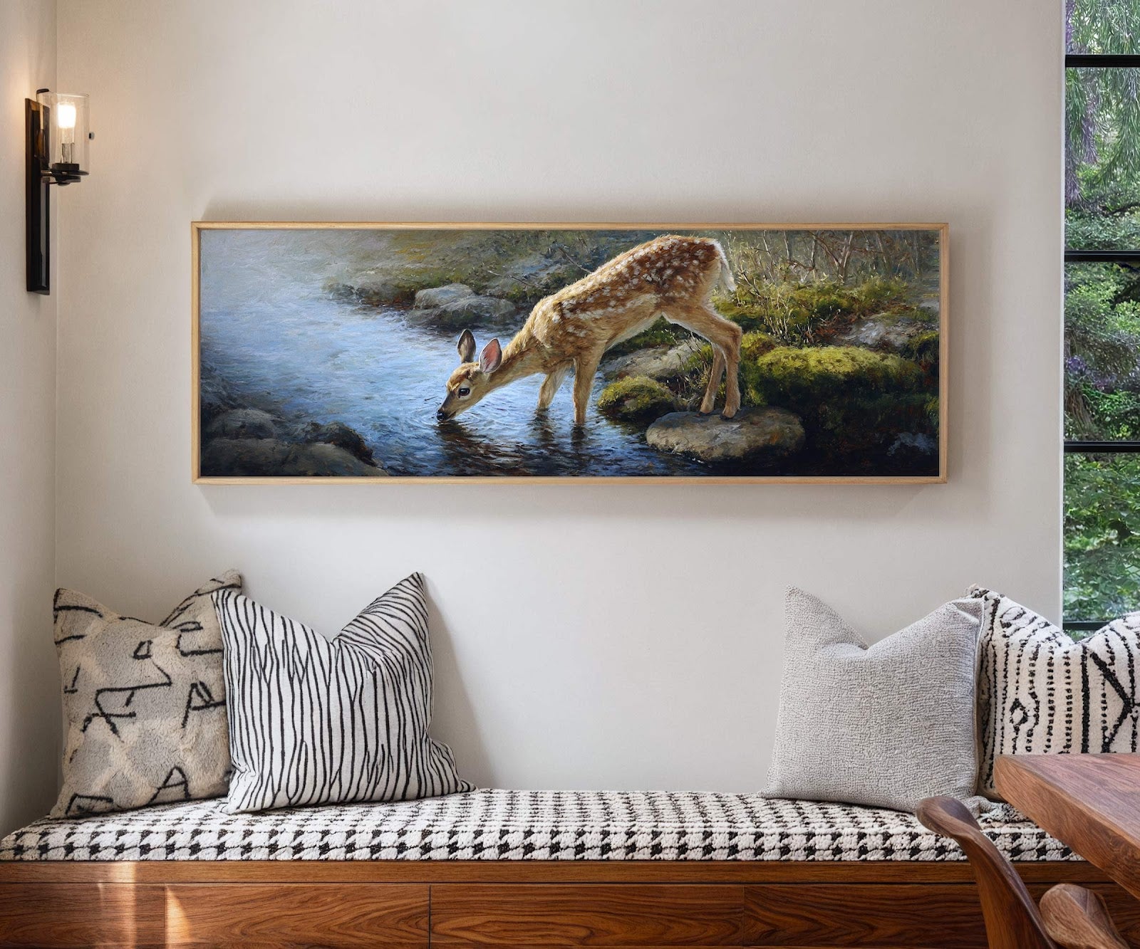 Canvas wall art in interior setting.