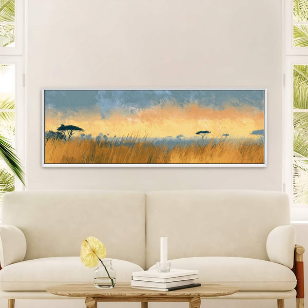 Canvas wall art in interior setting.