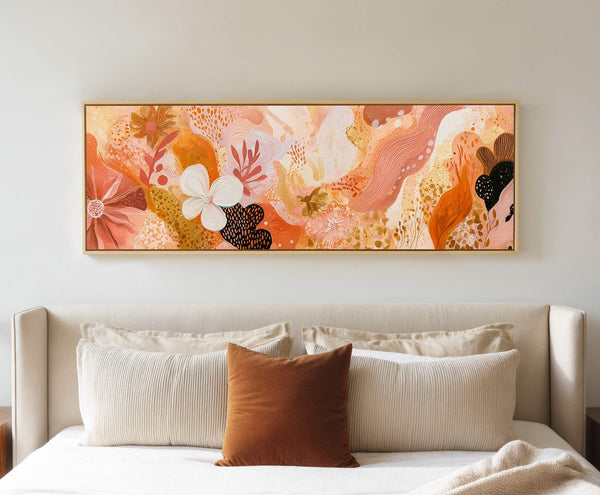 Canvas wall art in interior setting.