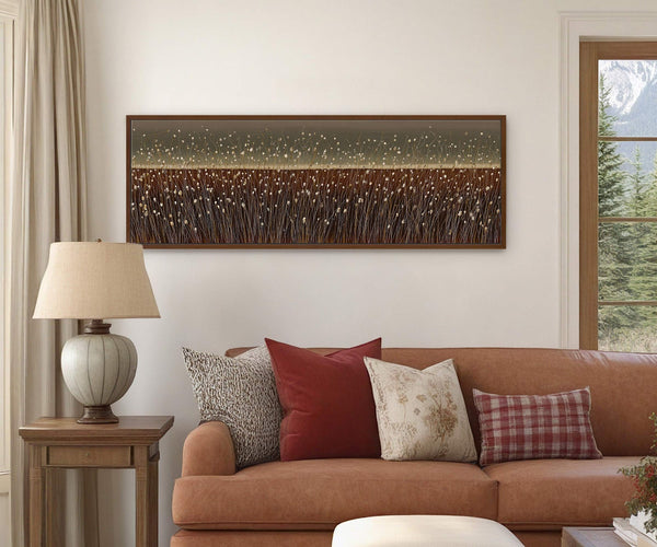 Canvas wall art in interior setting.