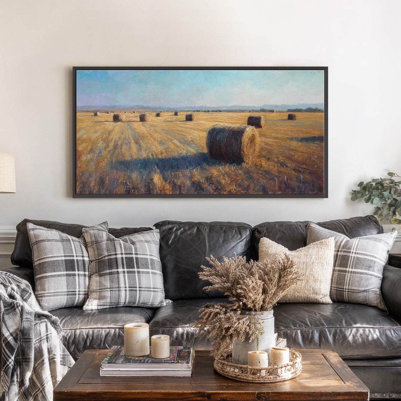 Canvas wall art in interior setting.