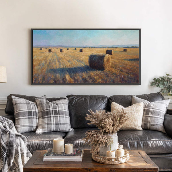 Canvas wall art in interior setting.