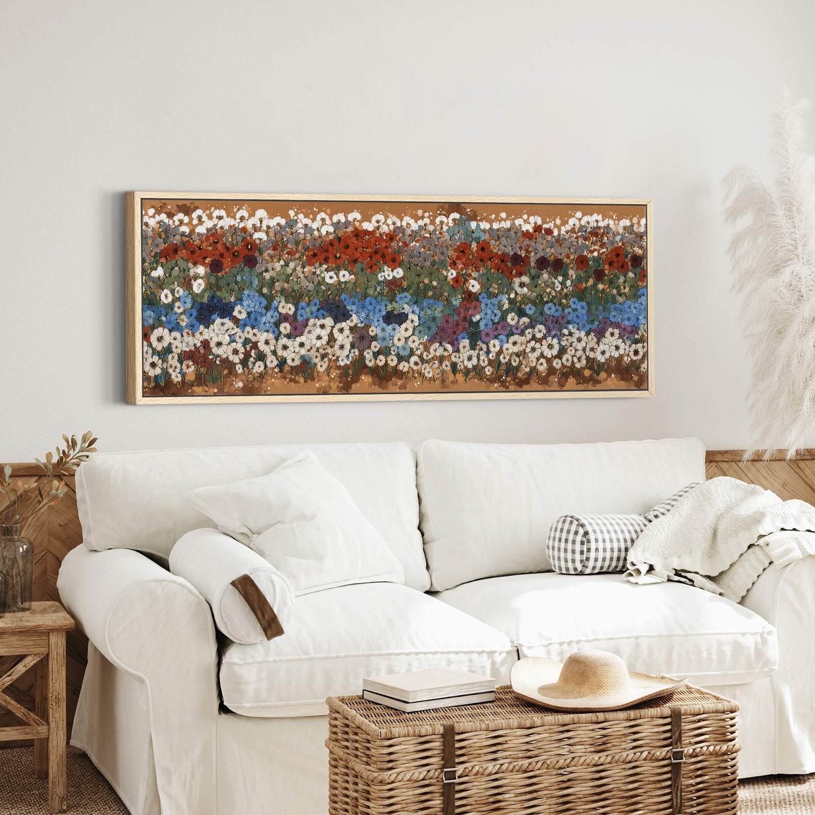 Canvas wall art in interior setting.