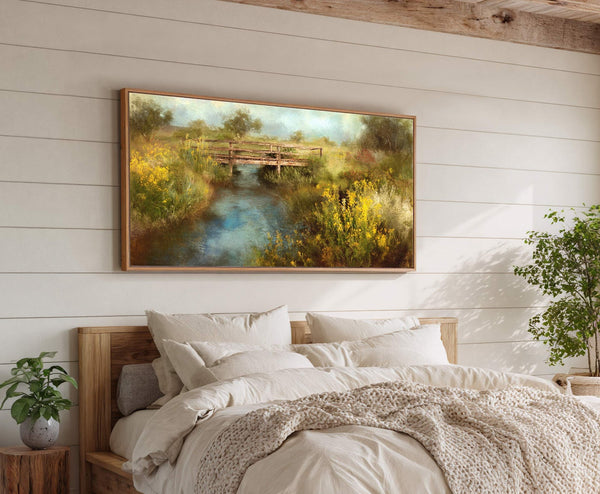 Canvas wall art in interior setting.