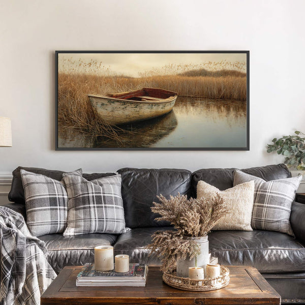 Canvas wall art in interior setting.