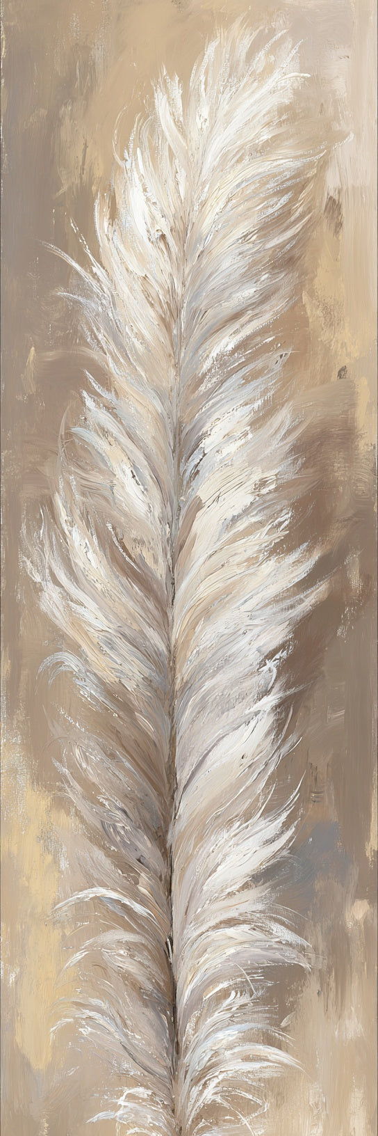 Neutral Feather Abstract Canvas Print