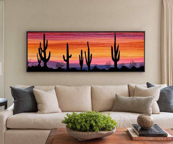 Canvas wall art in interior setting.