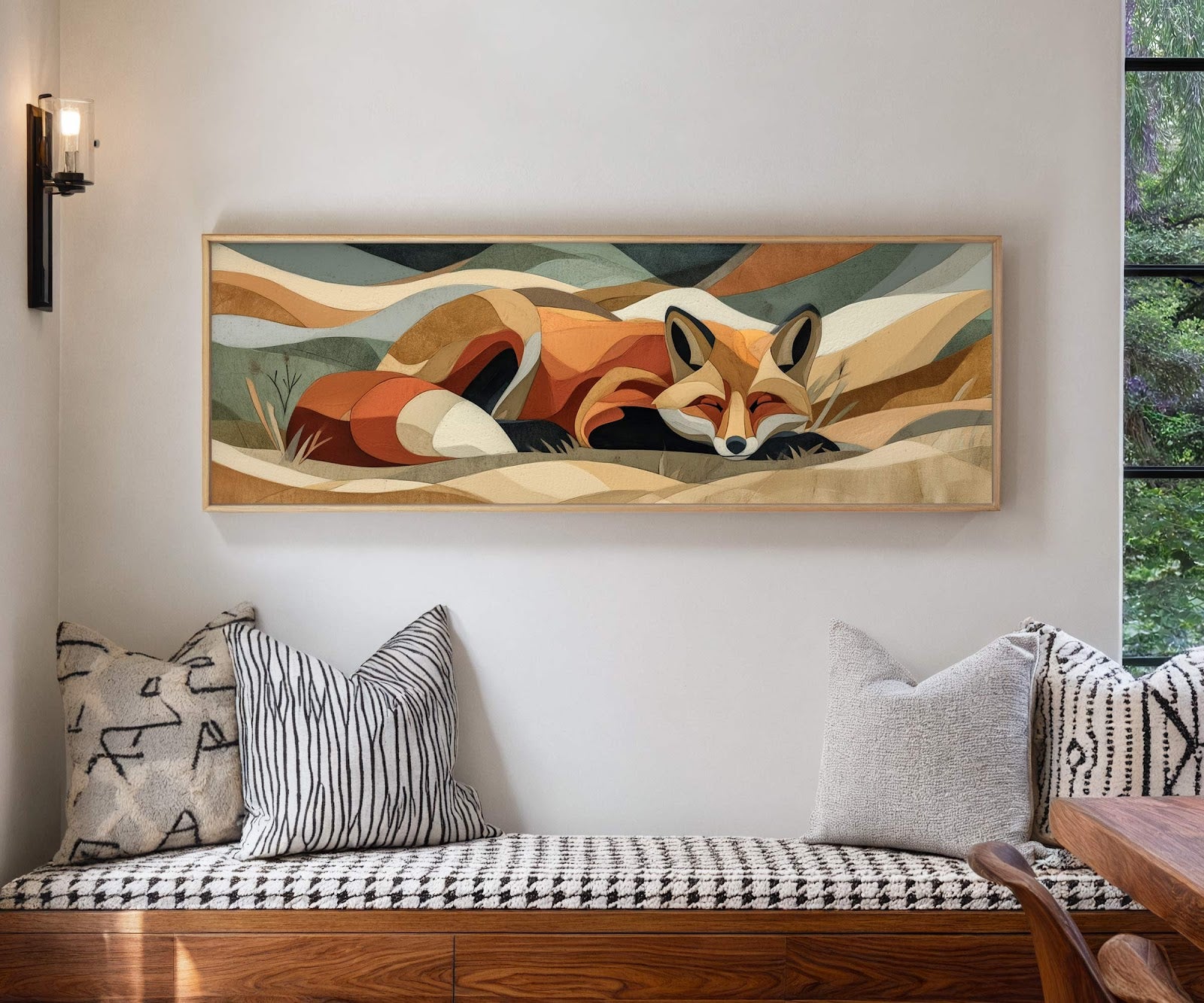Canvas wall art in interior setting.
