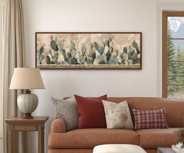 Canvas wall art in interior setting.