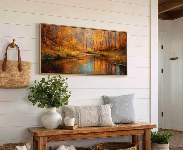 Canvas wall art in interior setting.
