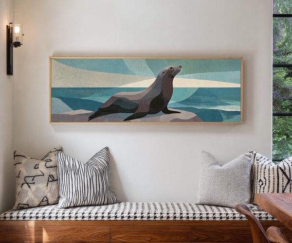 Canvas wall art in interior setting.