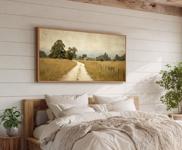 Canvas wall art in interior setting.