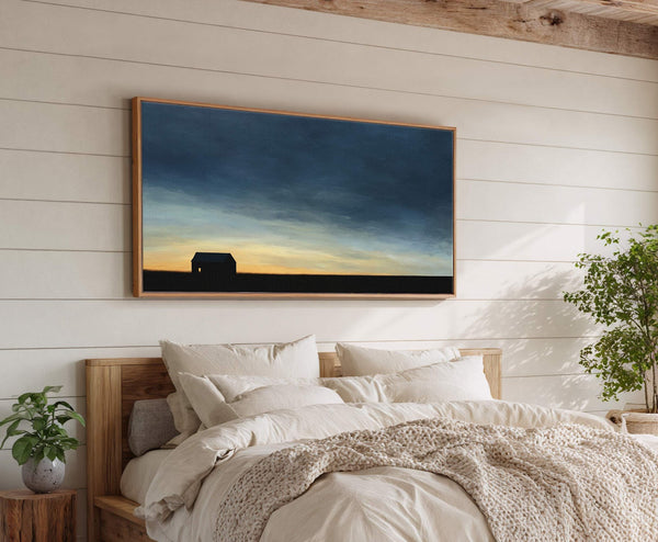 Canvas wall art in interior setting.
