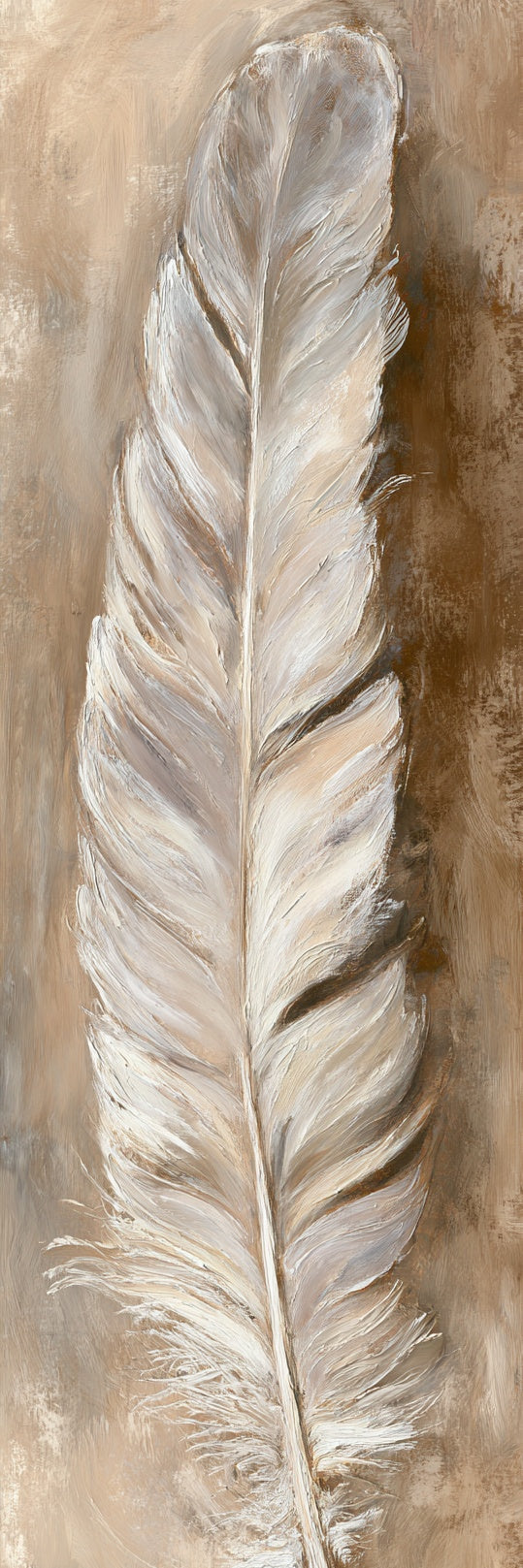 Neutral Brown Feather Canvas Print