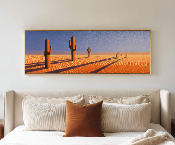 Canvas wall art in interior setting.