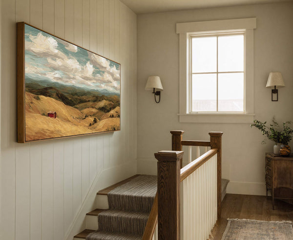 Canvas wall art in interior setting.