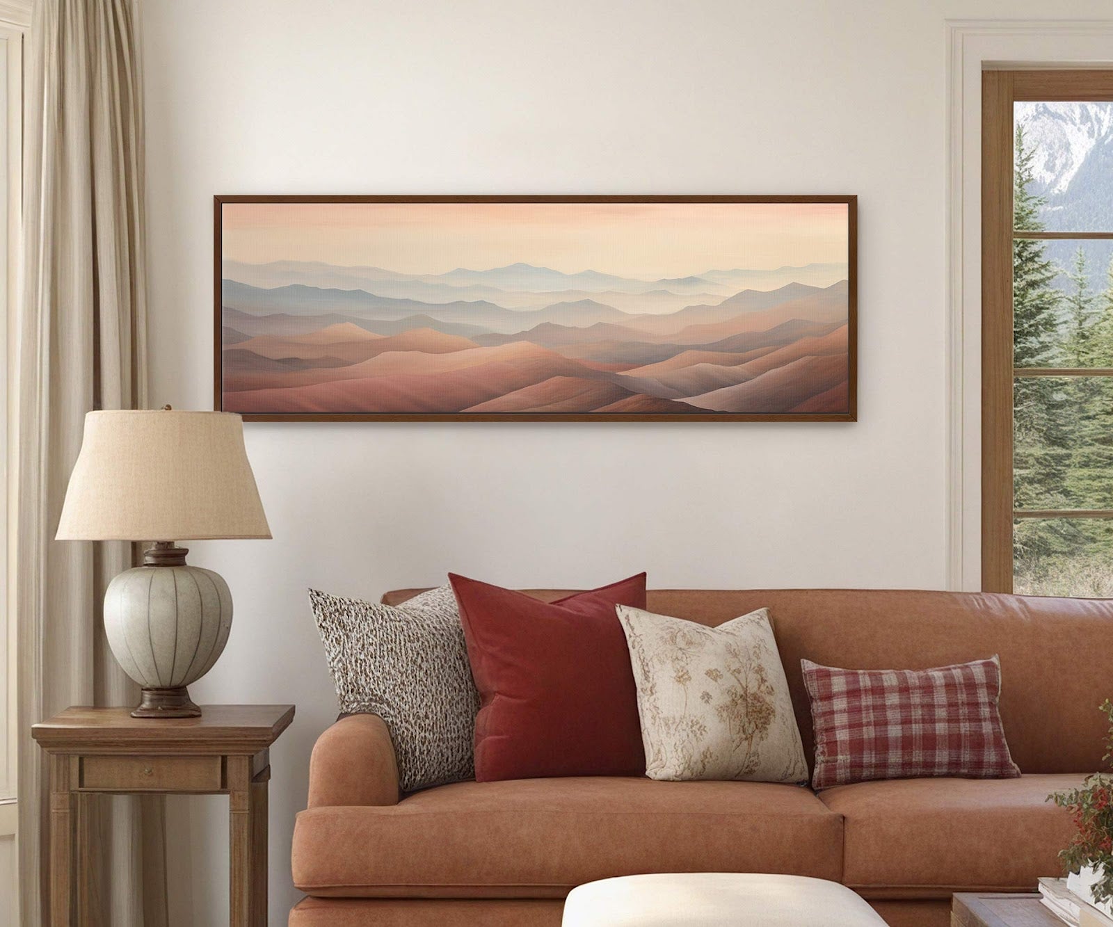 Canvas wall art in interior setting.