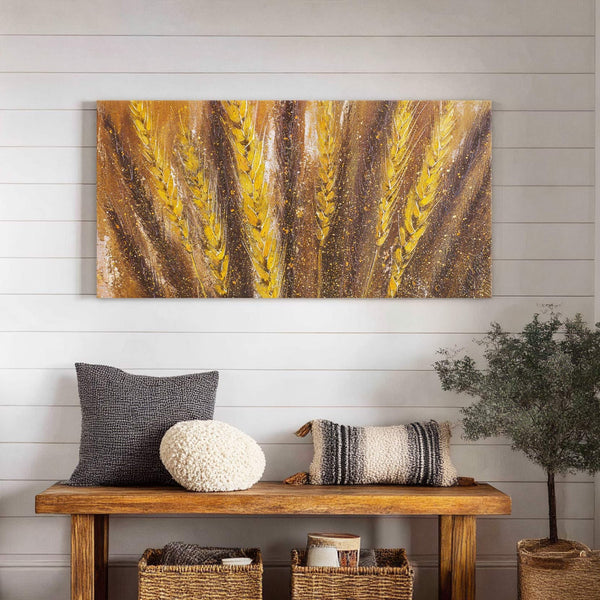 Canvas wall art in interior setting.