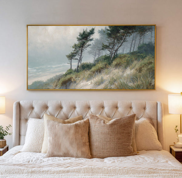 Canvas wall art in interior setting.