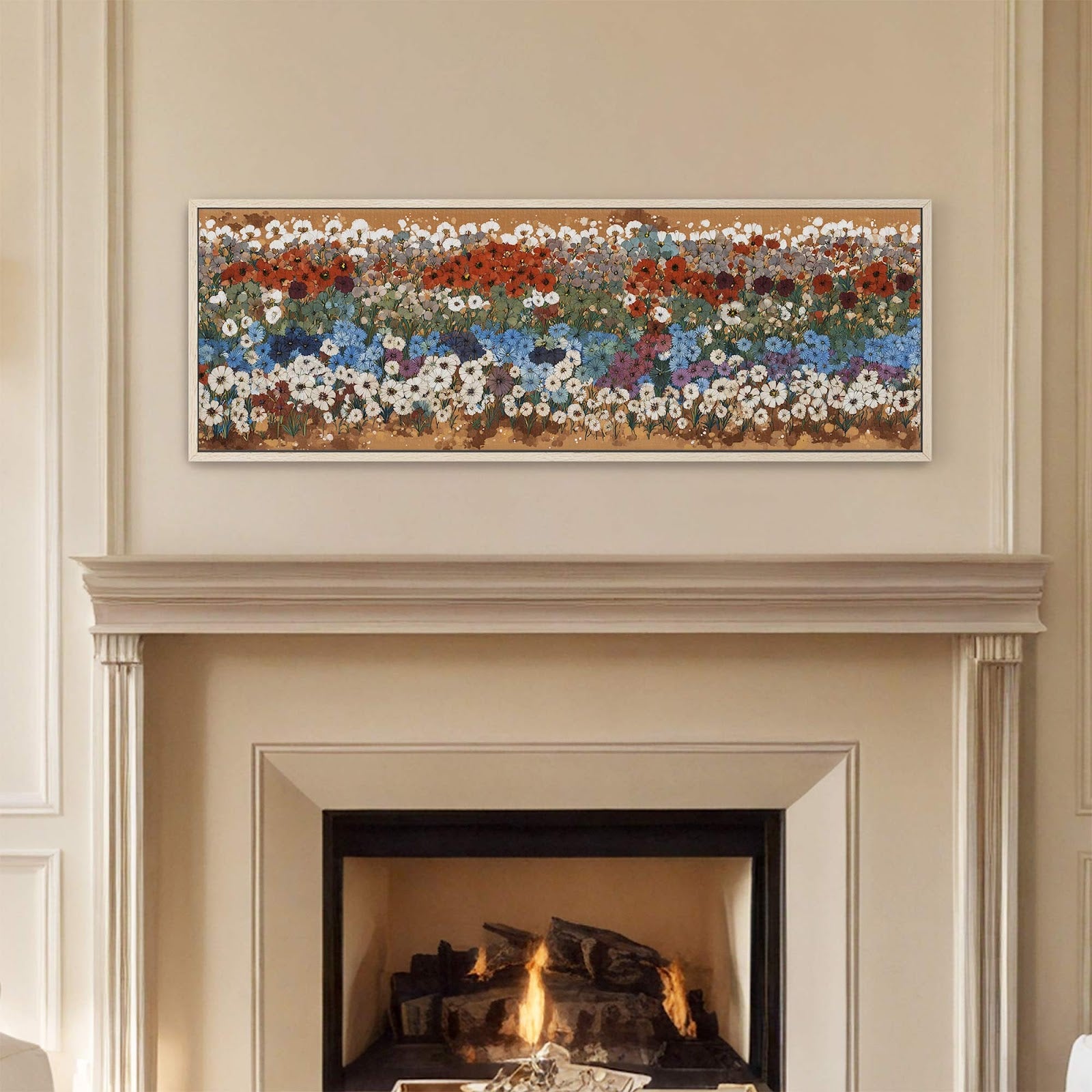 Canvas wall art in interior setting.