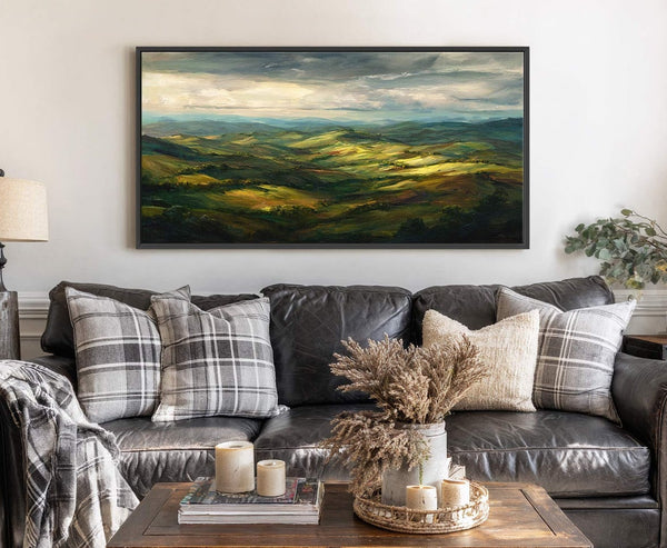 Canvas wall art in interior setting.