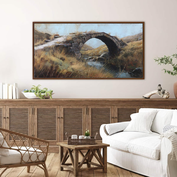 Canvas wall art in interior setting.