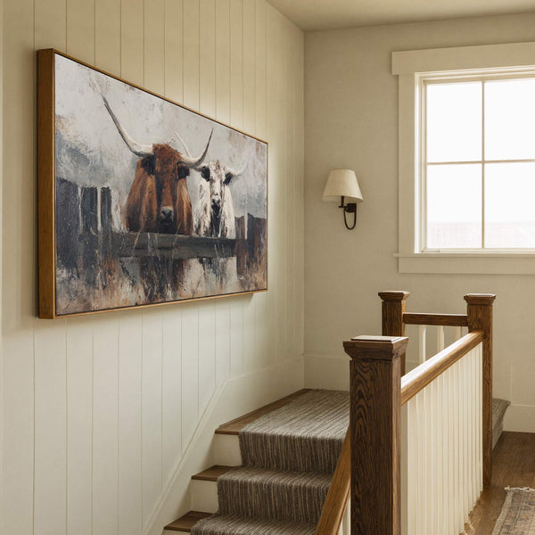 Canvas wall art in interior setting.