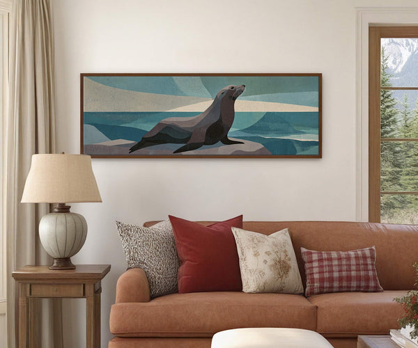 Canvas wall art in interior setting.