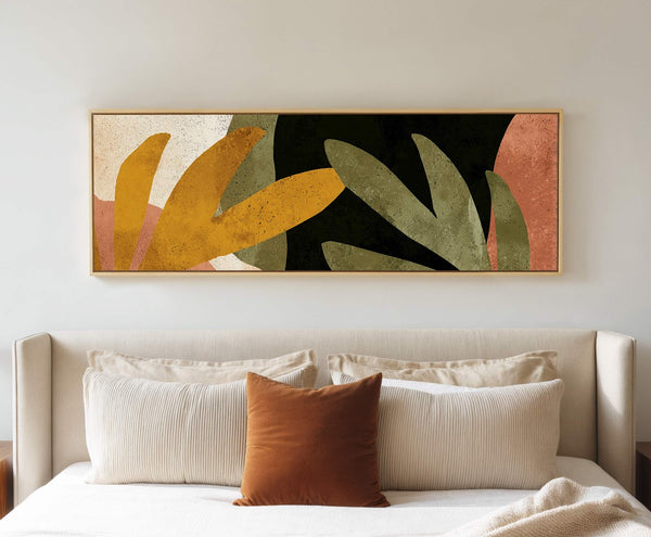 Canvas wall art in interior setting.